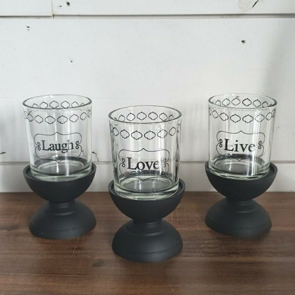 Votive Candle Holder Set Live, Laugh, Love - Picture 10 of 12